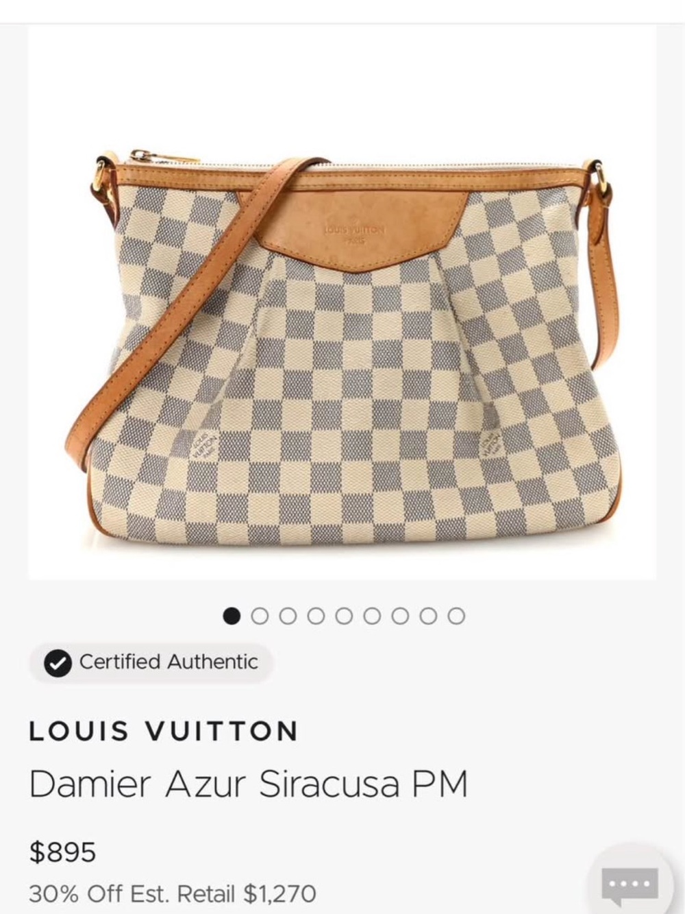 Louis Vuitton Damier Azur Crossbody Bag Siracusa PM - Picture 8 of 8